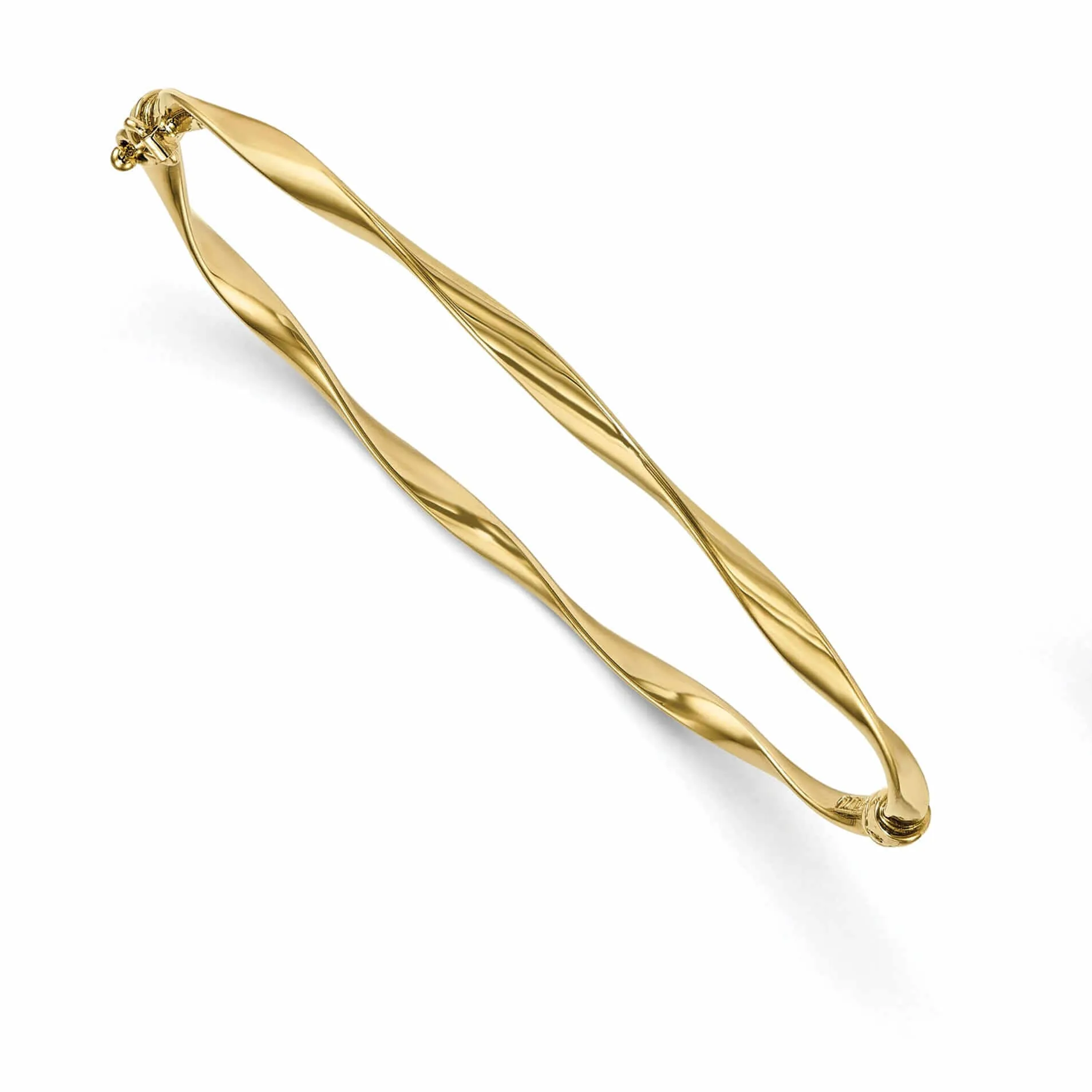 10k Yellow Gold Polished Hinged Bangle