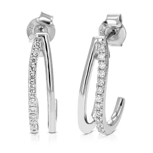 1/4 cttw Lab Diamond Fashion Dangle Earrings in Sterling Silver