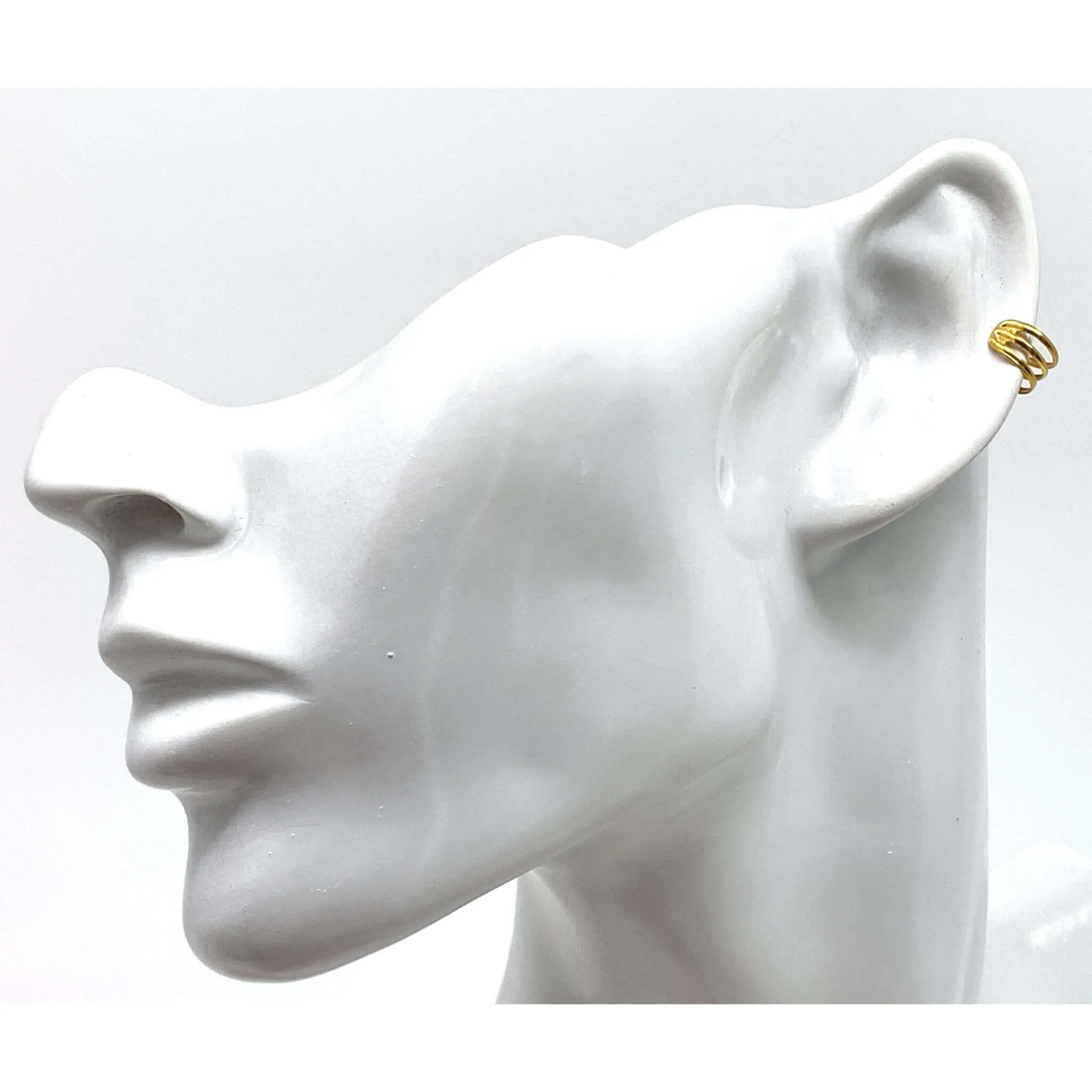 18K Gold Plated Sterling Silver Non-Pierce Ear Cuffs - Pair