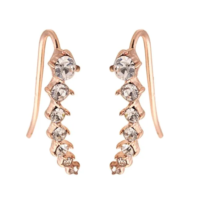 7 Crystal Ear Cuffs Hoop Climber Stud Earrings Star Ear Stud Pin