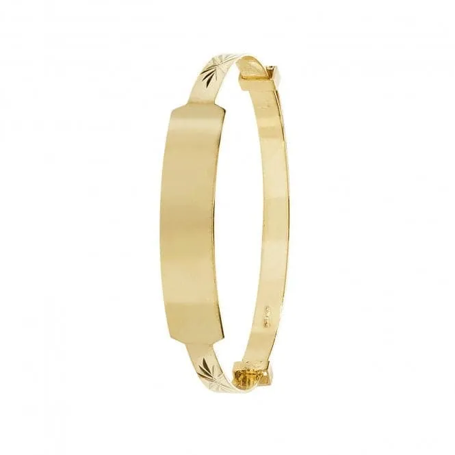 9ct Yellow Gold Babies Expandable ID Bangle BN130ID