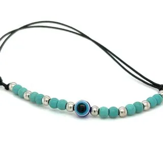 Adjustable Beaded Evil Eye Bracelet