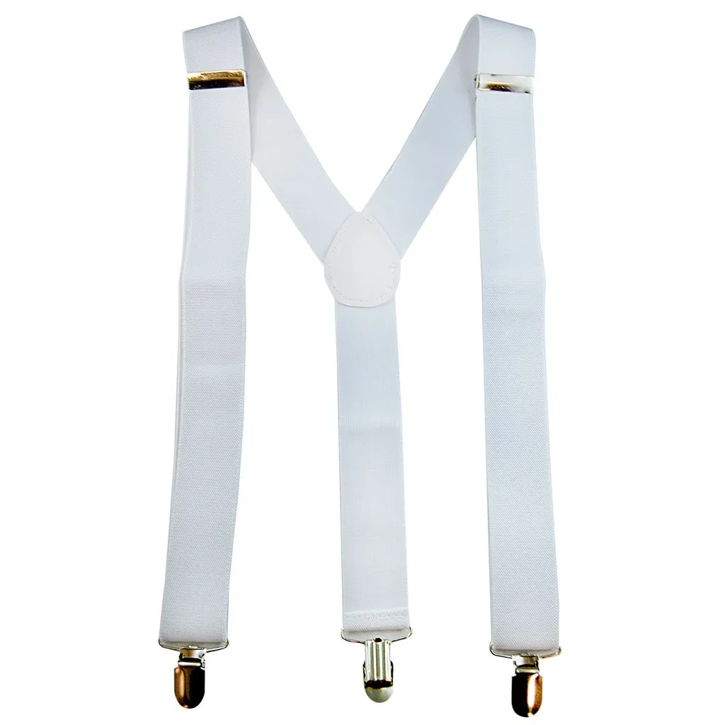 Adult Suspenders - White