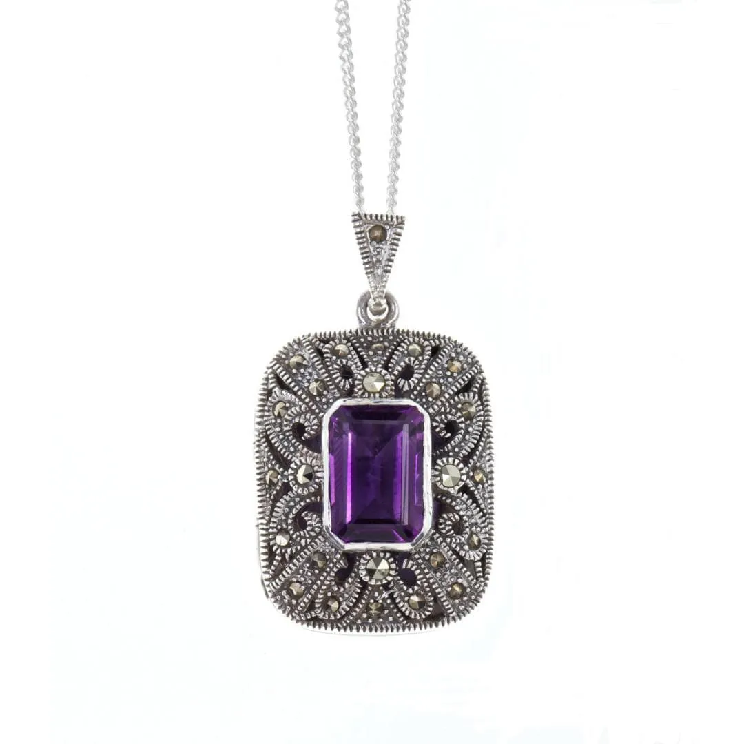 Amethyst Locket Silver   Photos