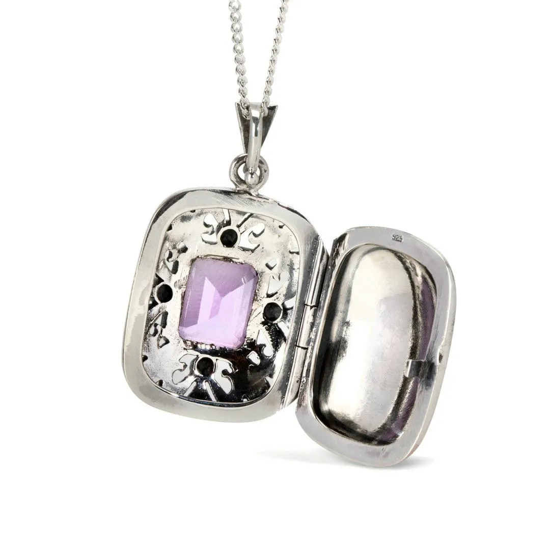 Amethyst Locket Silver   Photos