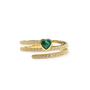 Amy Heart Swirly Statement Ring