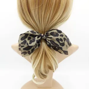 animal print chiffon bow knot hair elastic women leopard python print ponytail holder