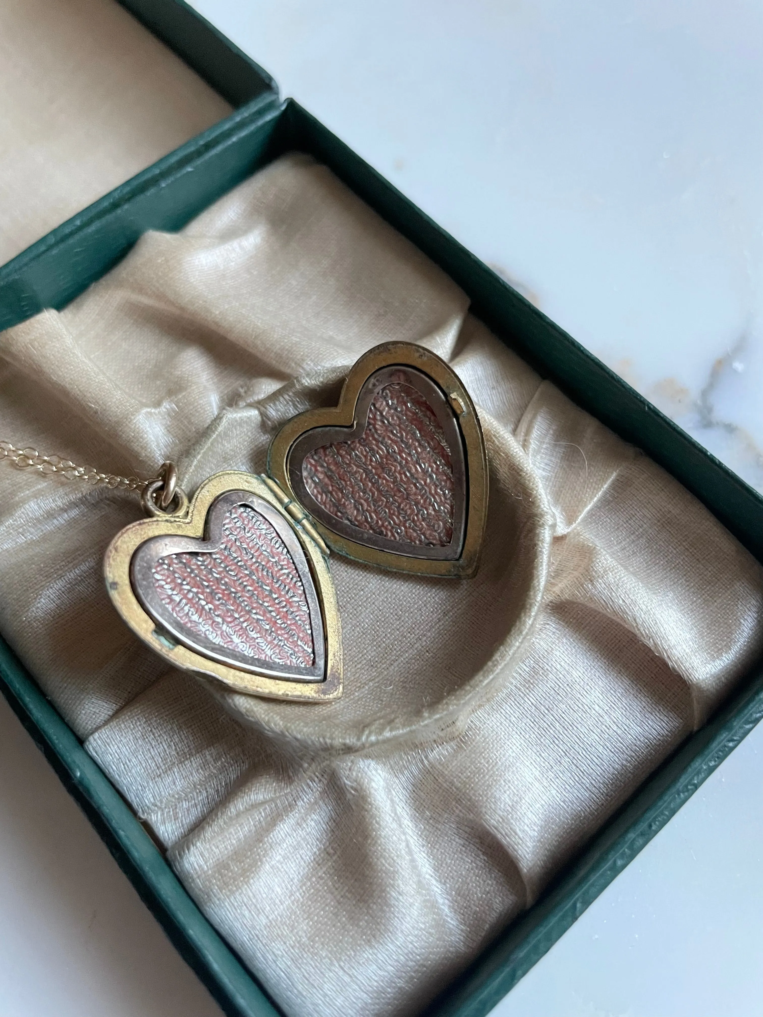 Antique 1910s Engraved Heart Locket