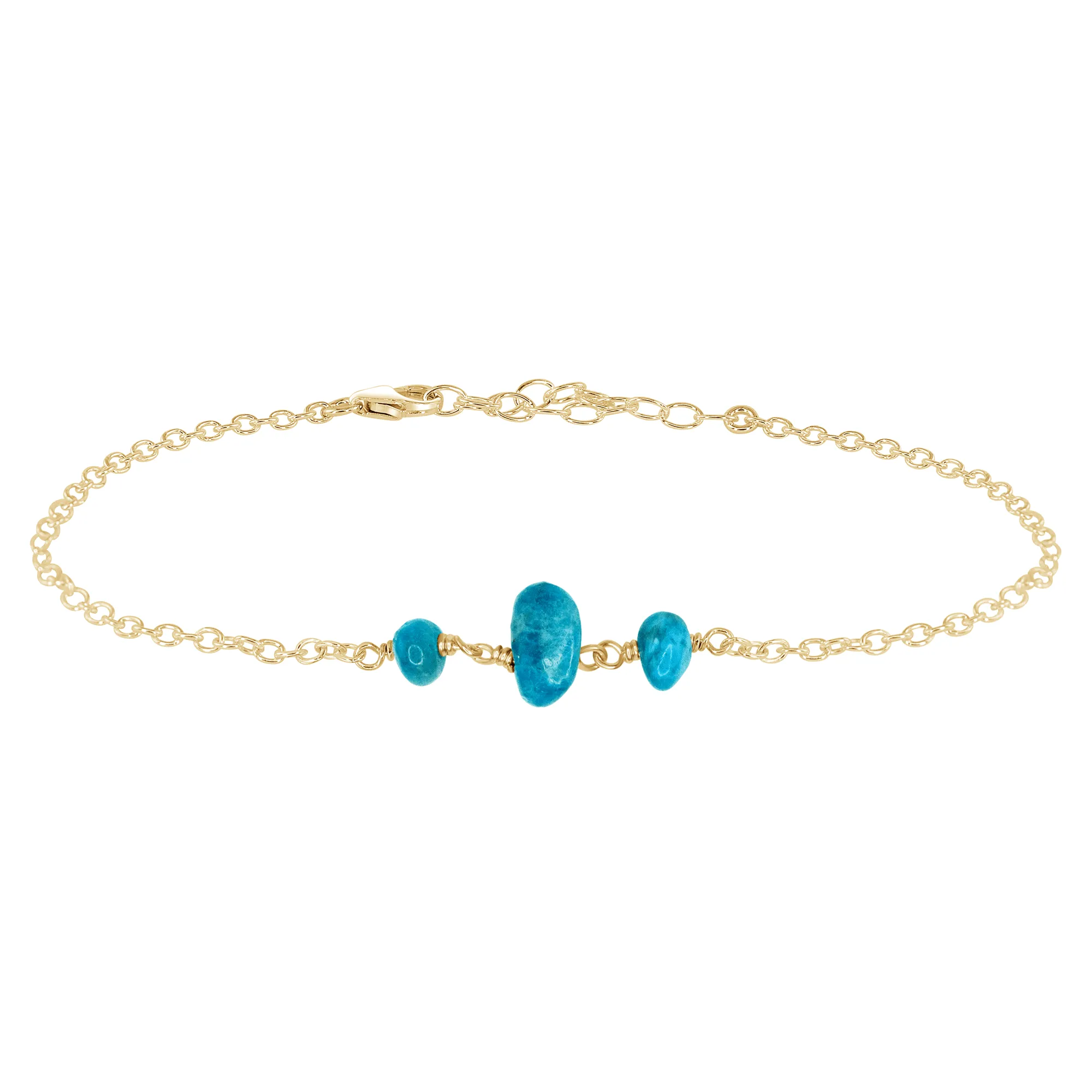 Apatite Beaded Chain Anklet