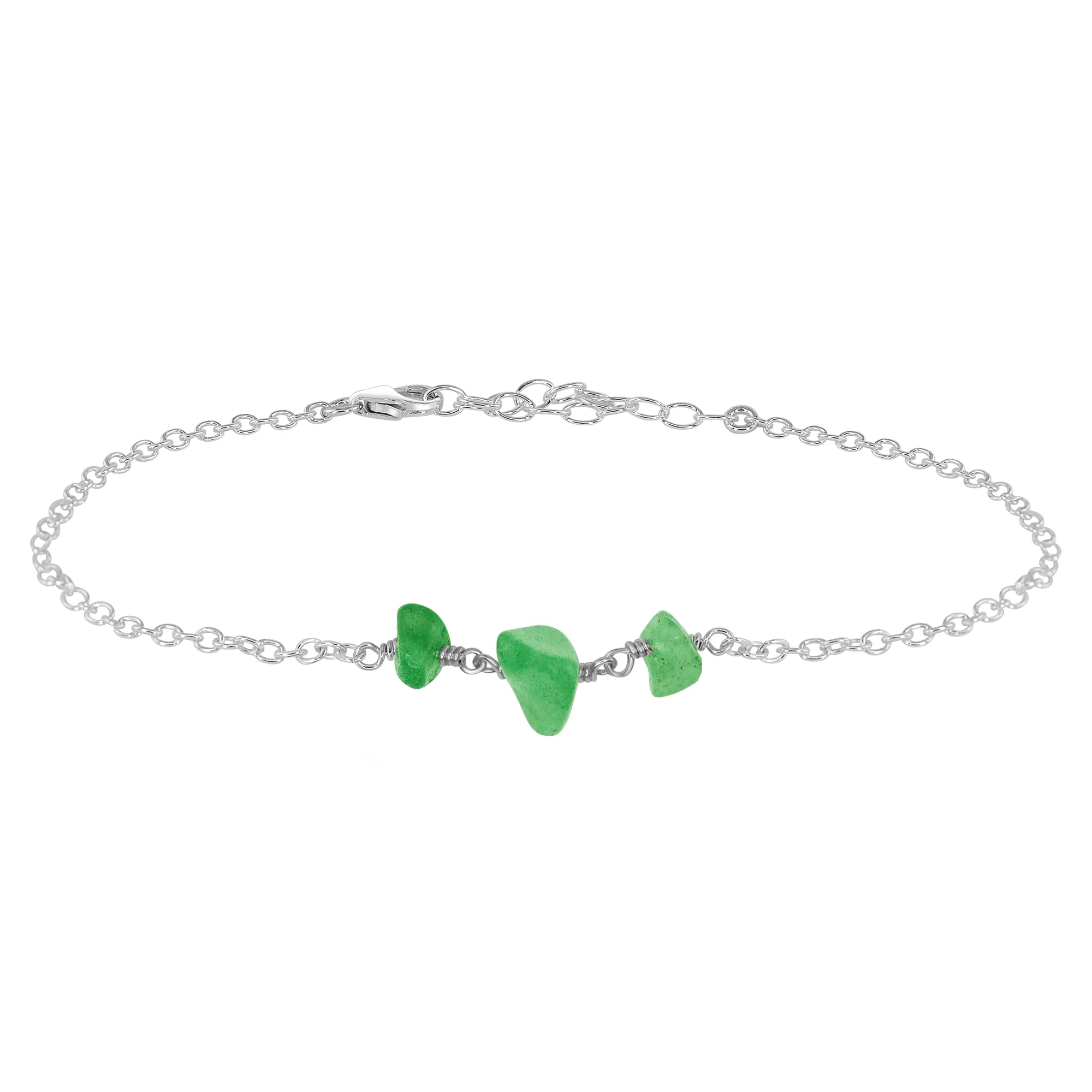 Aventurine Beaded Chain Anklet