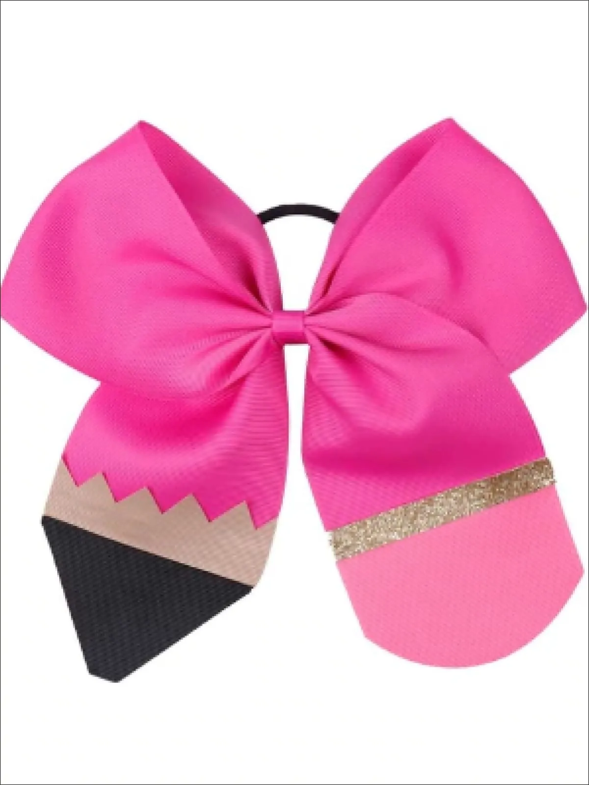 Back to School Pencil Bow Elastic Hair Tie