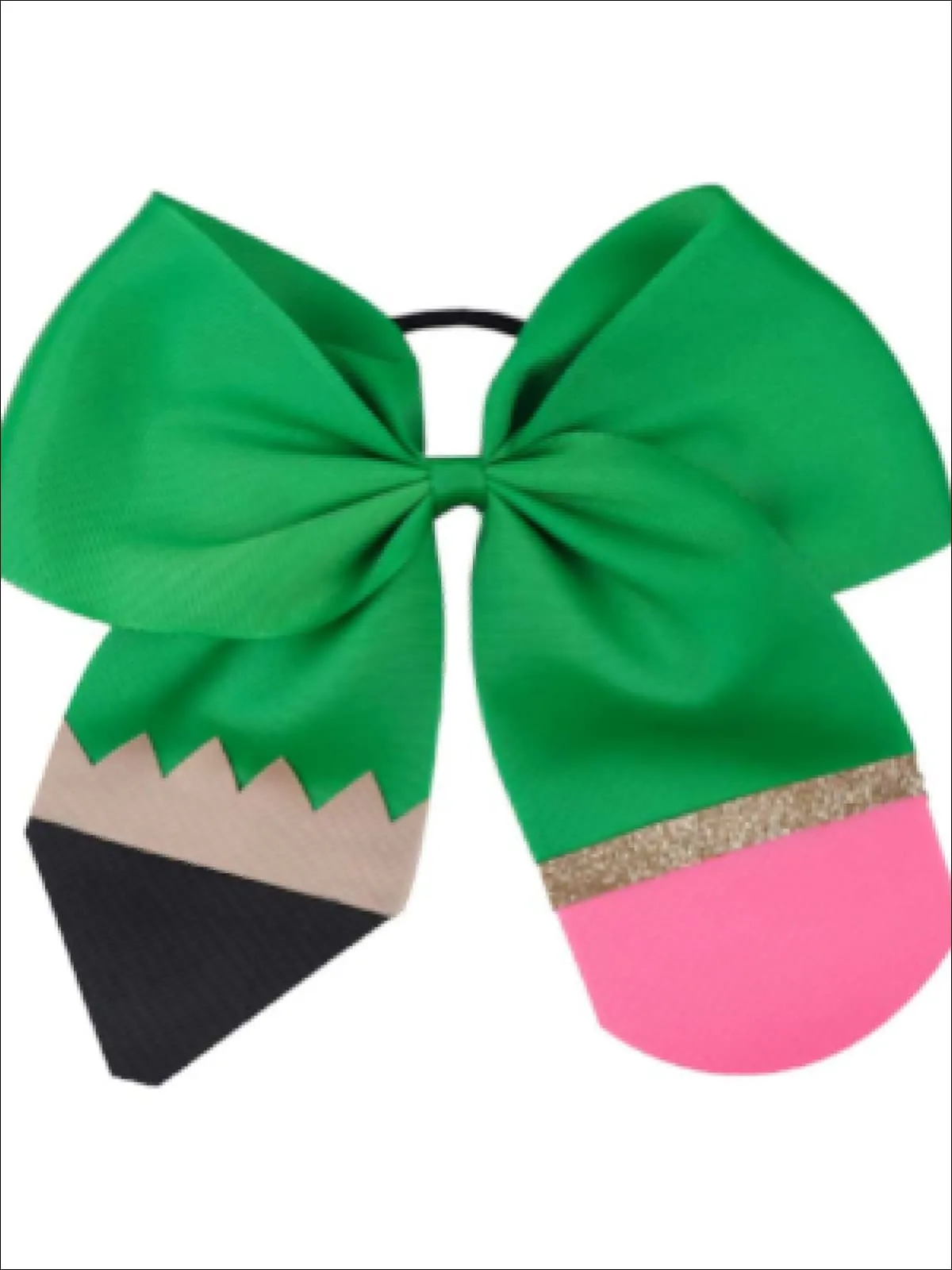 Back to School Pencil Bow Elastic Hair Tie