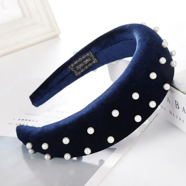 Beaded Thick Velvet Headband