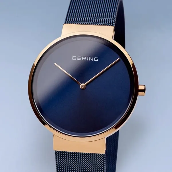 Bering 14539-367 Classic Blue Stainless Steel Mesh Strap Unisex Watches