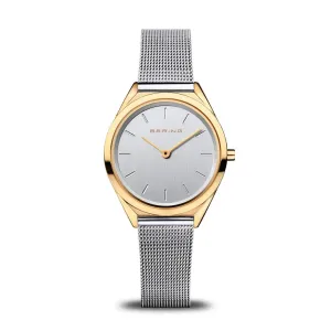 Bering 17031-010 Ultra Slim 2 Tone Stainless Steel Mesh Strap Women Watches