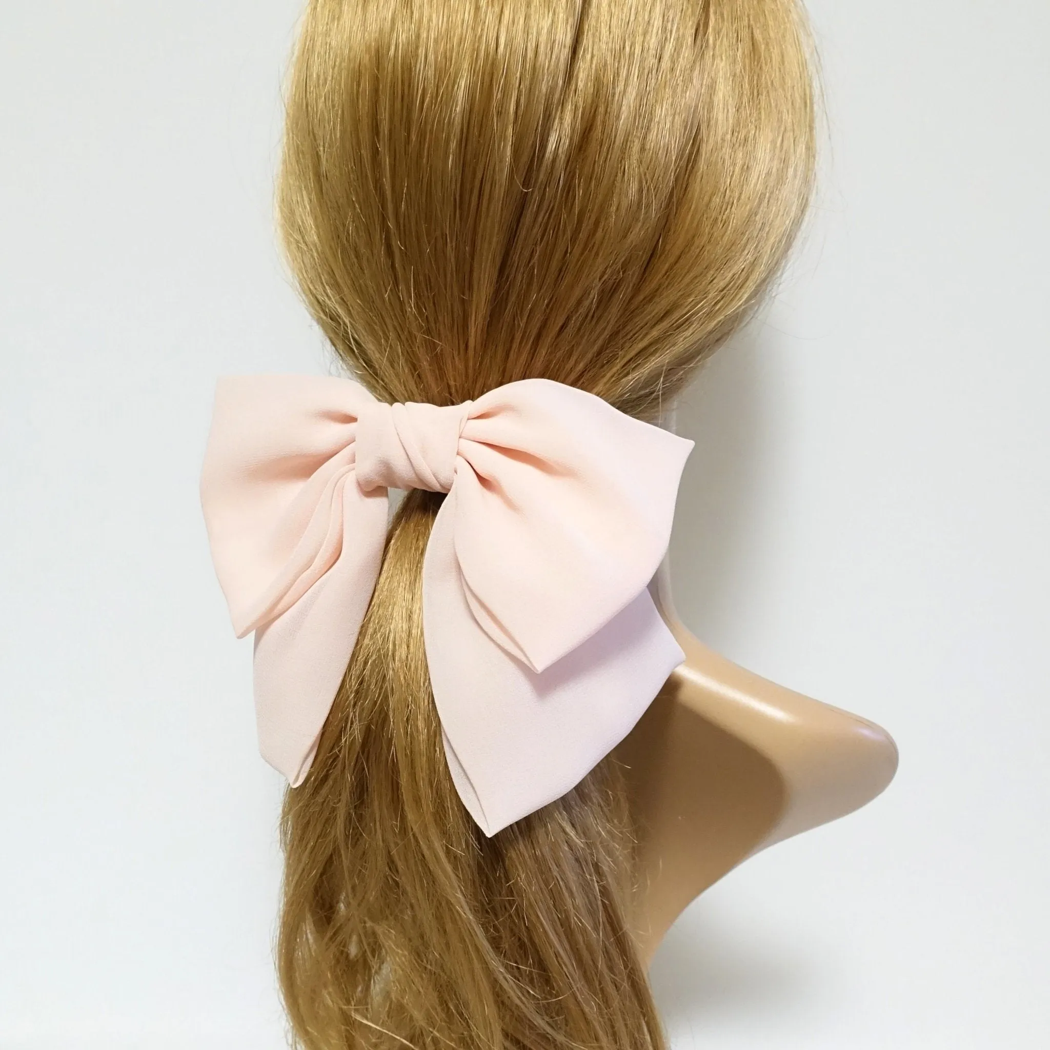 big chiffon bow hair elastic ponytail holder women hair tie accessory