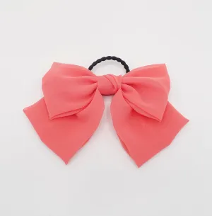 big chiffon bow hair elastic ponytail holder women hair tie accessory