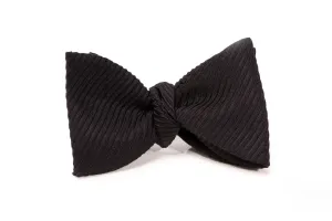 Black Butterfly Wide Rib Grosgrain Bow Tie