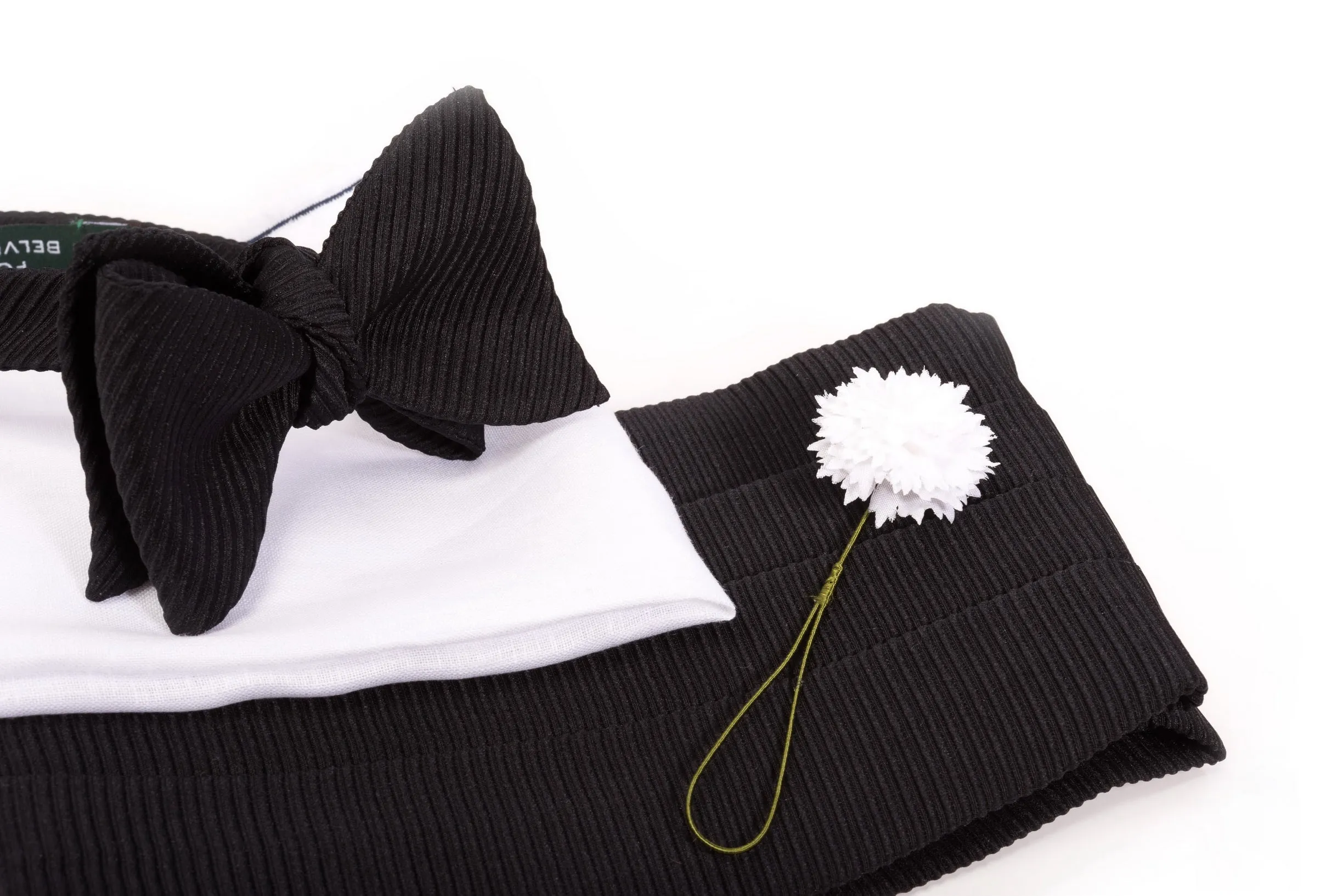 Black Butterfly Wide Rib Grosgrain Bow Tie