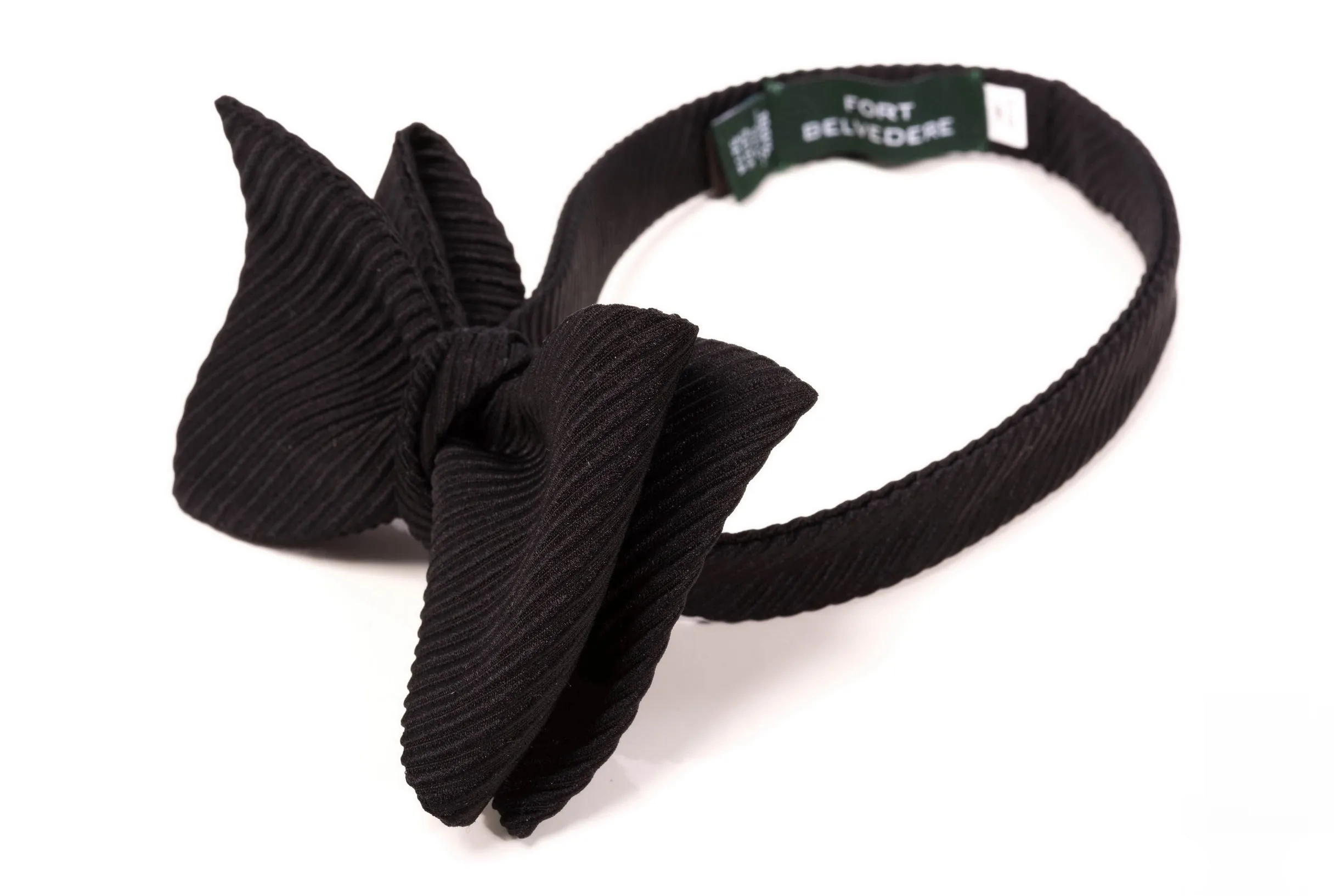 Black Butterfly Wide Rib Grosgrain Bow Tie