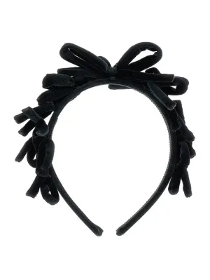 Black Velvet Bows Headband