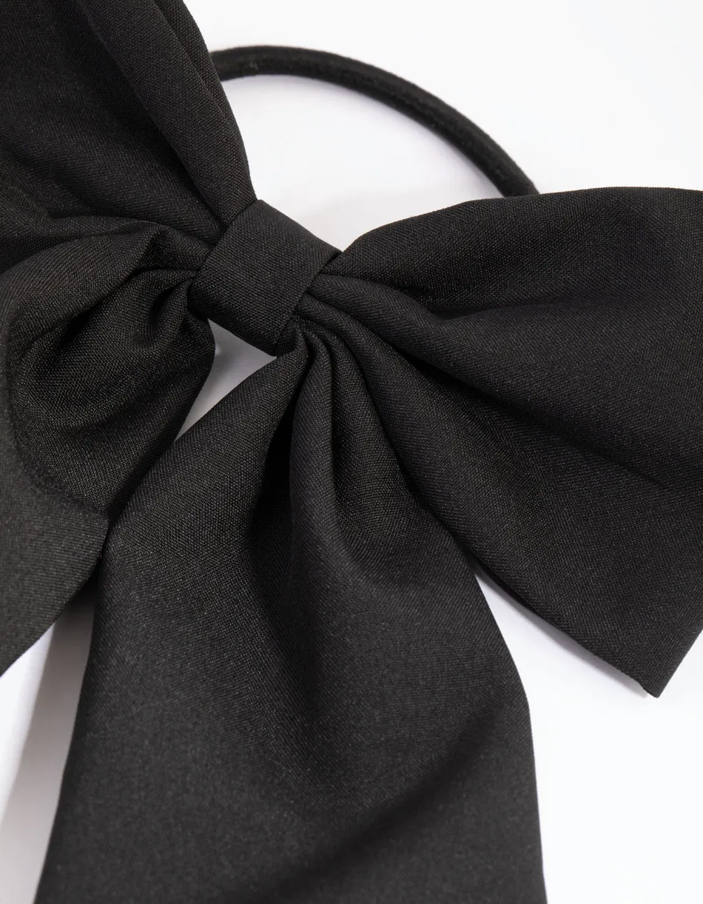 Black Wide Bow Hair Tie