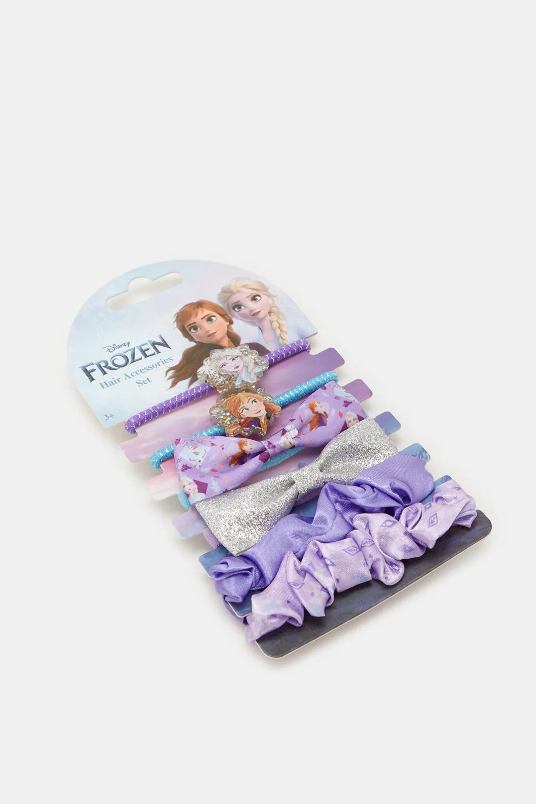 Blue And Purple Frozen Elastic And Hair Tie Set (6 Piece)