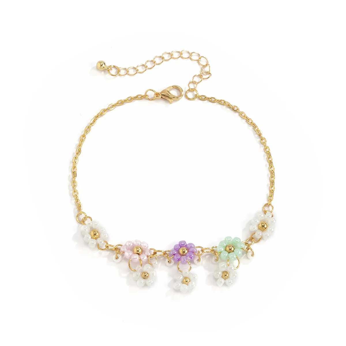 Boho Daisy Beaded Anklet