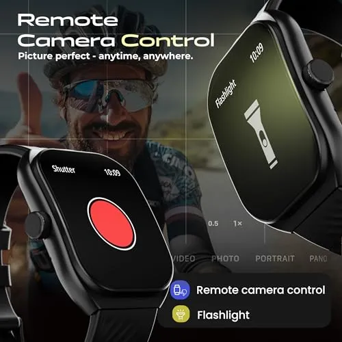 Boult Newly Launched Trail Smart Watch 2.01'' 3D Curved HD Display, BT Calling, Working Crown, 190 Watchfaces, 500 Nits Brightness, AI Voice Assistant, SpO2 Monitoring, 120  Sports Mode (Raven Black)