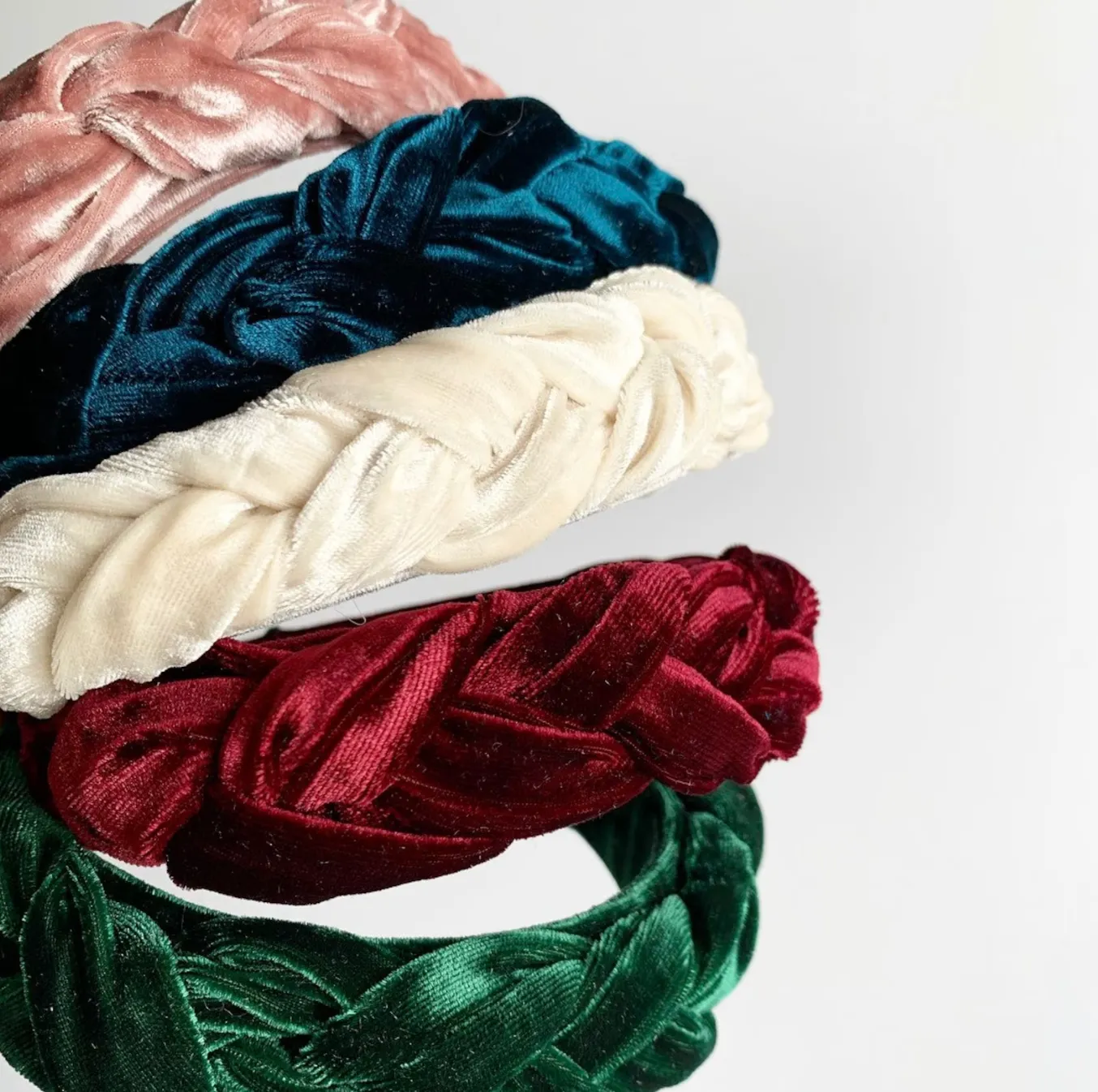 Braided Structured Headband | Crushed Velvet | Hard Headband | Made to Order