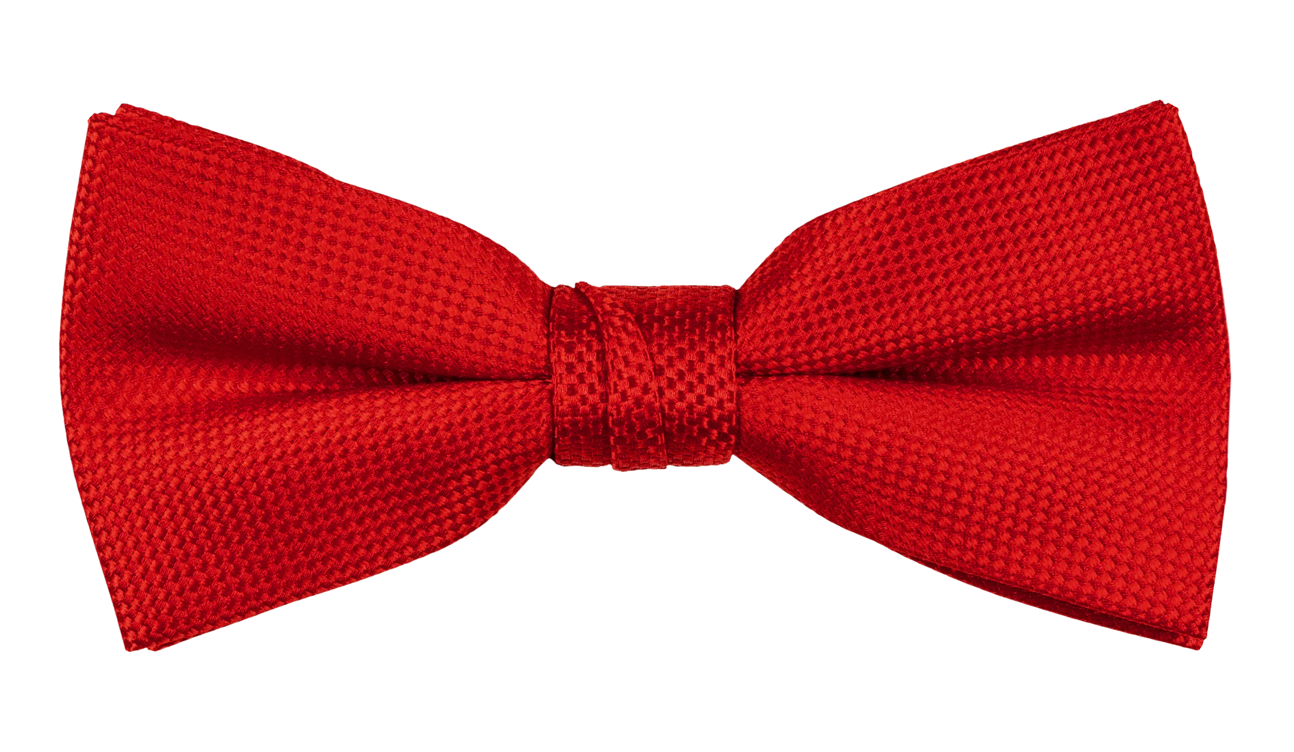 Bright Red Self Pattern Tie, Bow Tie, Handkerchief