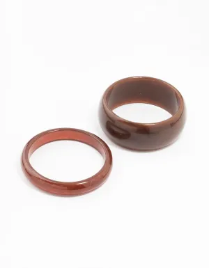 Brown  Acrylic Bangles 2-Pack