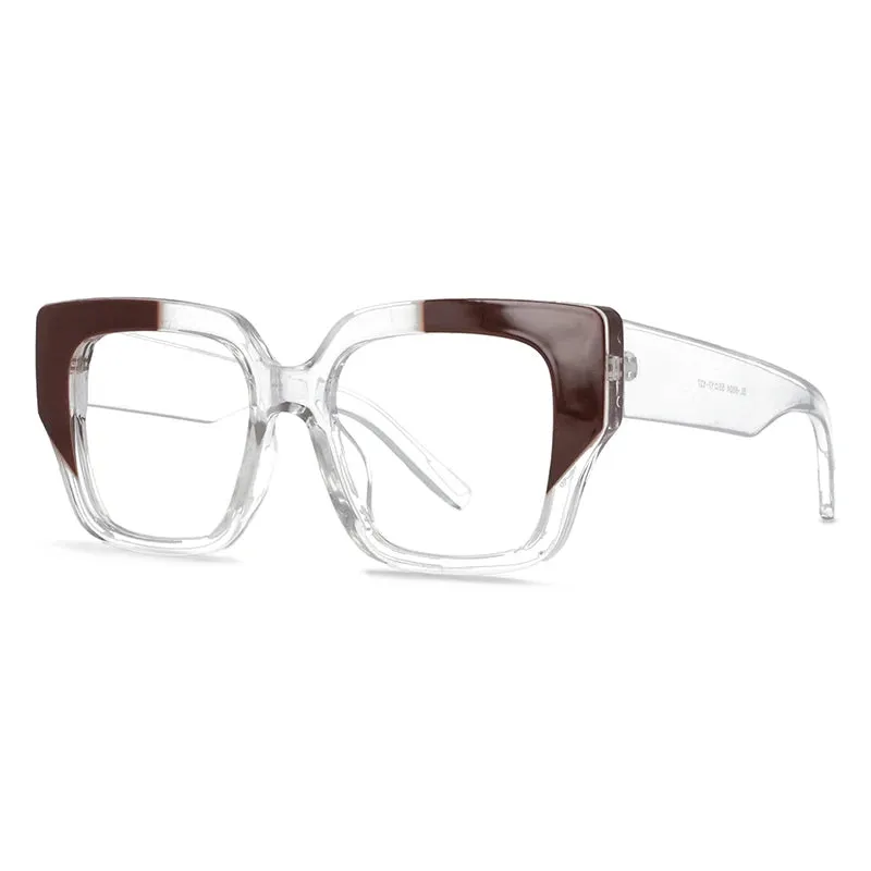 CCspace Women's Full Rim Large Square Plastic Reading Glasses R57129