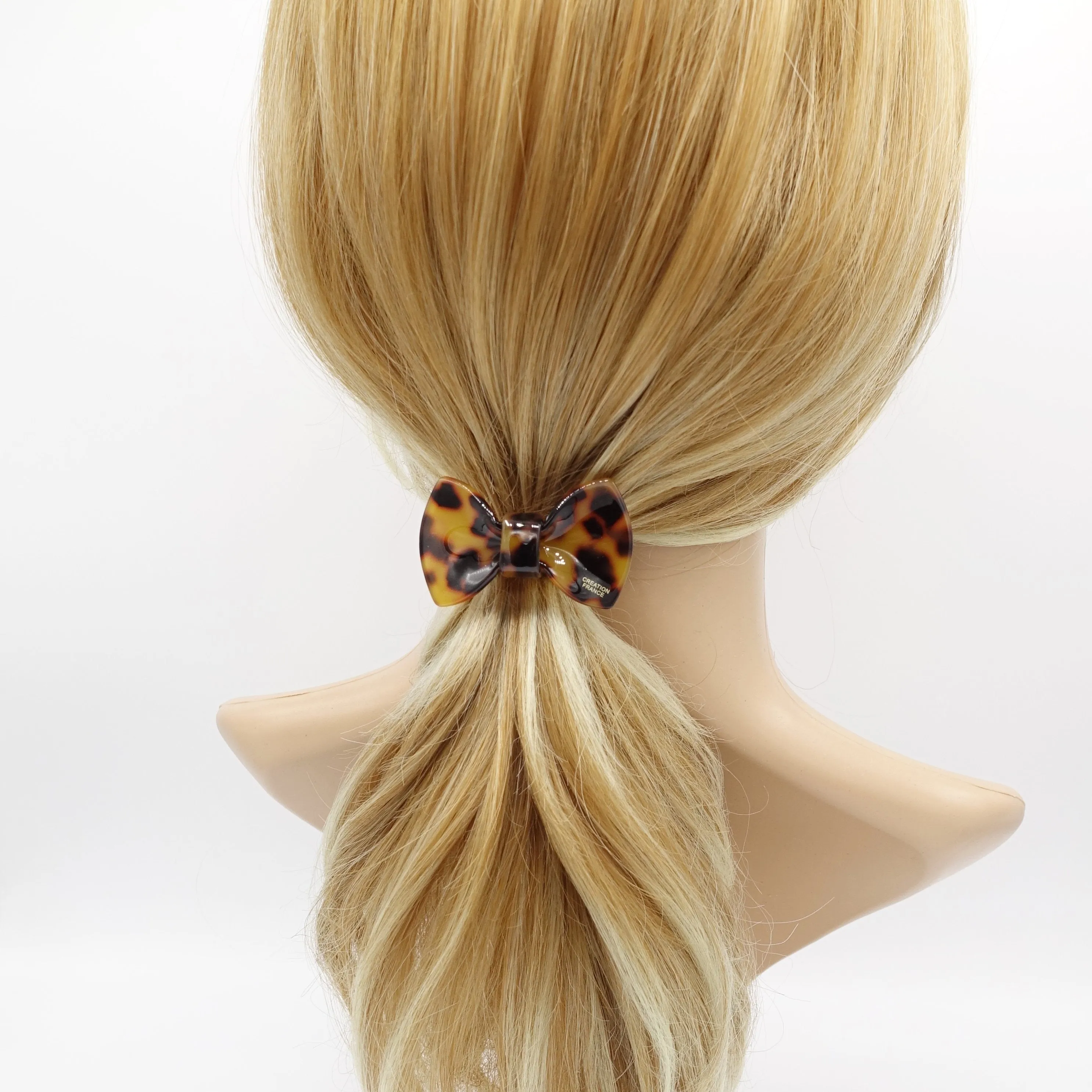 cellulose acetate hair bow elastic ponytail holder