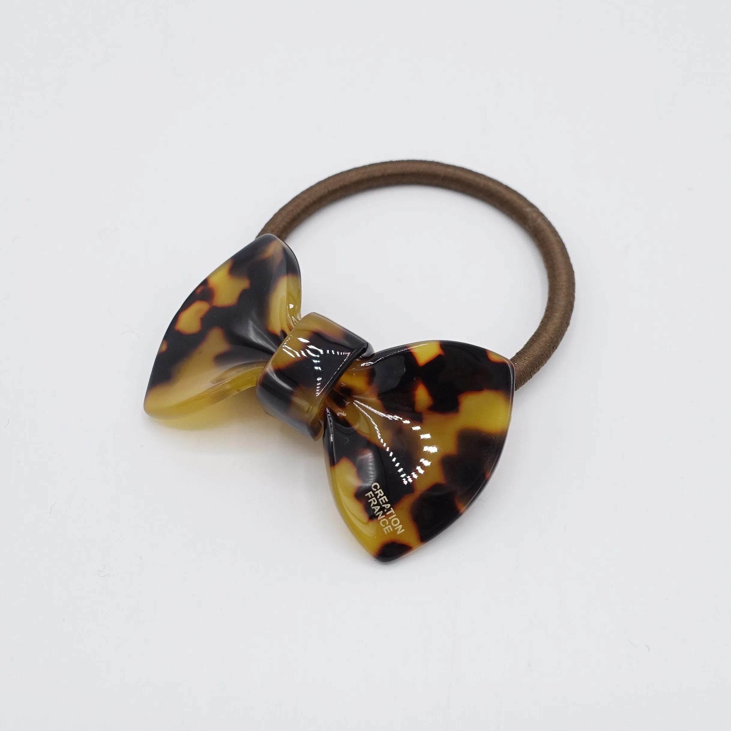 cellulose acetate hair bow elastic ponytail holder