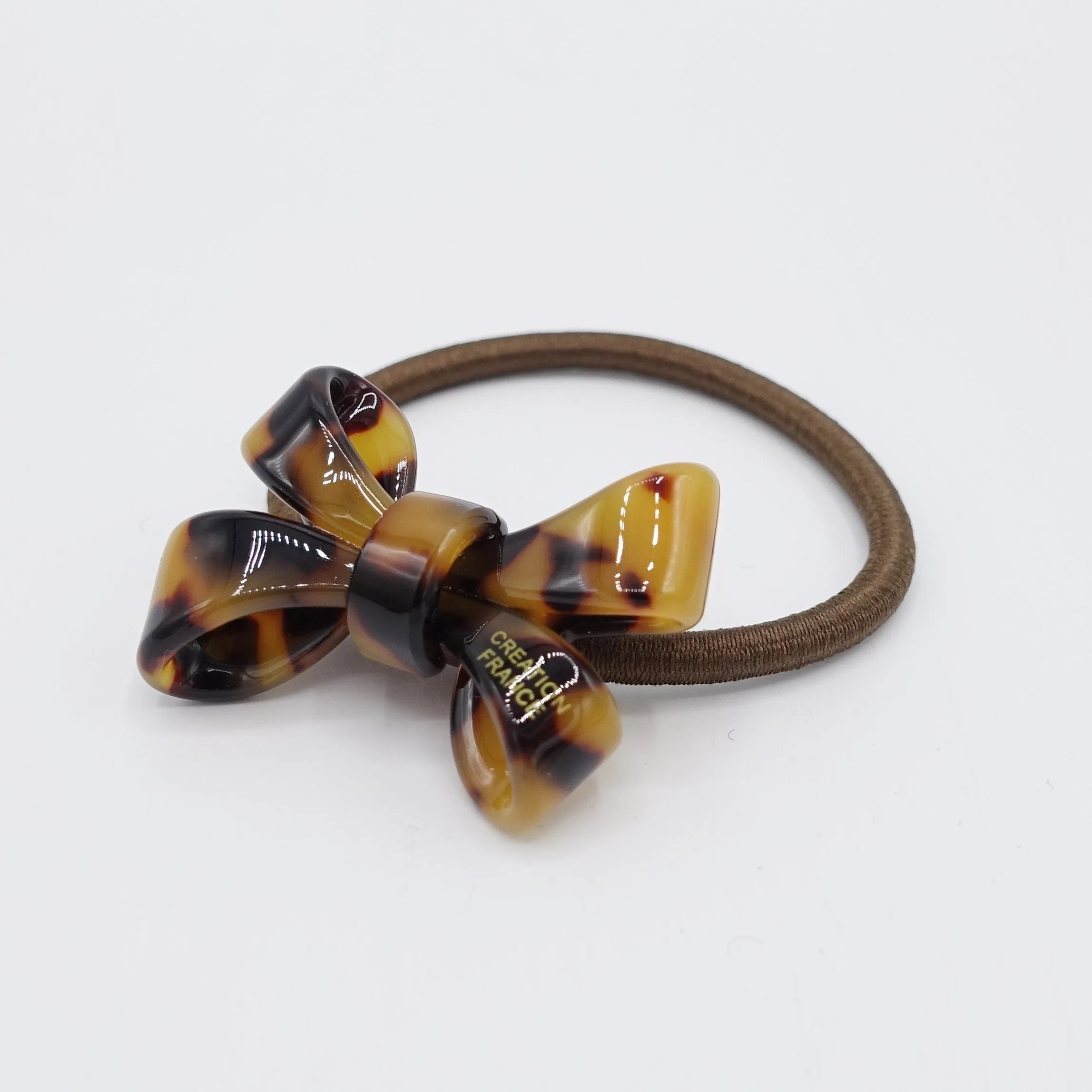 cellulose acetate tail bow knot hair tie elastic ponytail holder