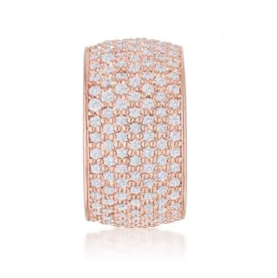 Cherish Rose Gold Wide Pave CZ Eternity Ring | 12ct