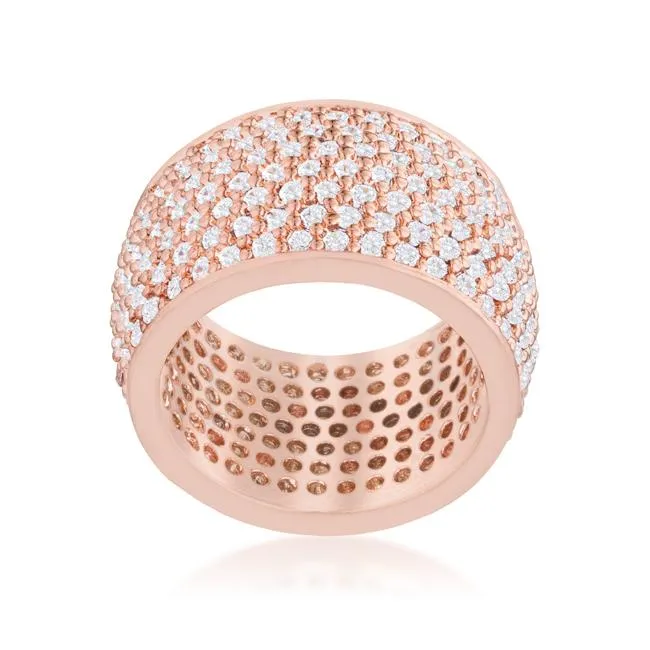 Cherish Rose Gold Wide Pave CZ Eternity Ring | 12ct