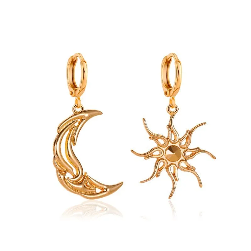 Chic Star Moon Phase Dangle Earrings