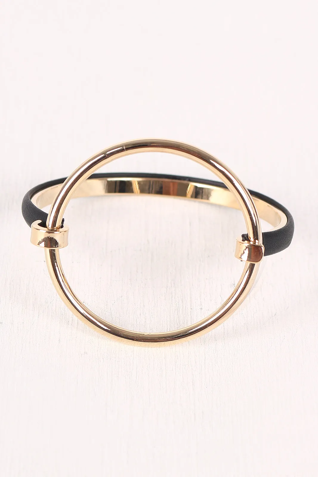 Circular Accent Hinge Bangle Bracelet