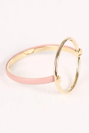 Circular Accent Hinge Bangle Bracelet