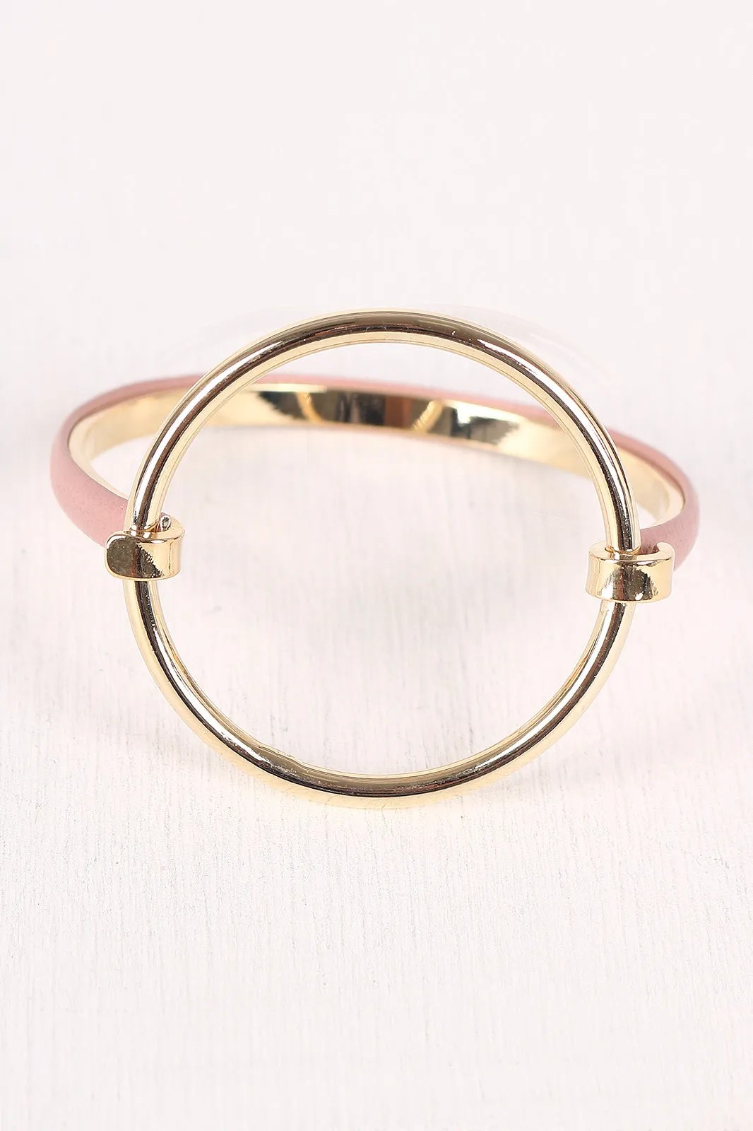 Circular Accent Hinge Bangle Bracelet