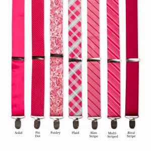 Classic Adjustable Suspenders - Raspberry