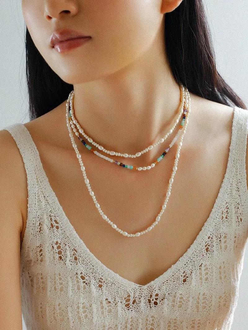 Classic Mixed Freshwater Pearl Long Style Necklace