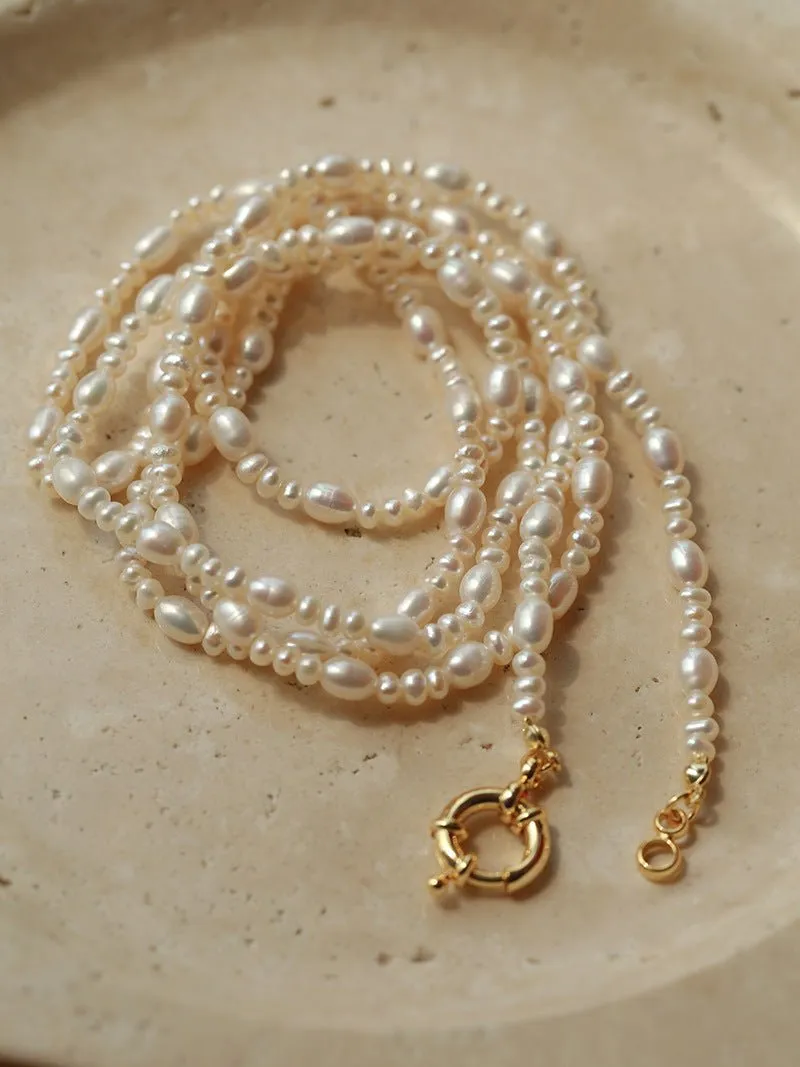 Classic Mixed Freshwater Pearl Long Style Necklace