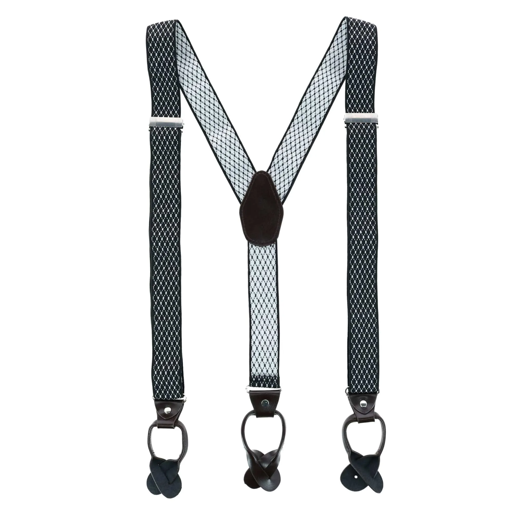 CTM® Men's 1.375 Inch Wide Dress Y-Back Button-End Suspenders