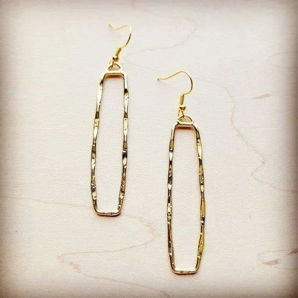 Dangle Golden Rectangle Earrings