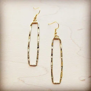 Dangle Golden Rectangle Earrings