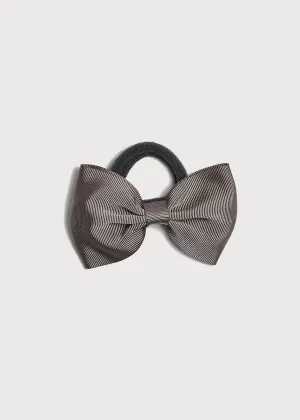 Dark Grey Medium Bow Hair Tie