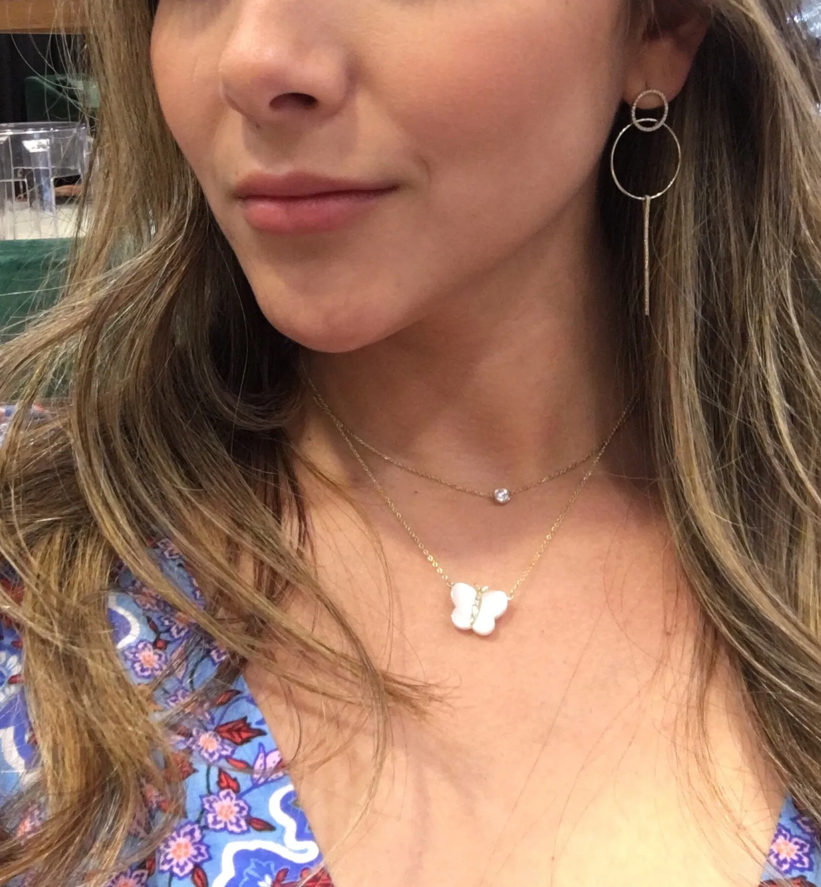 Diamond Hoop Dangle Cocktail Earrings